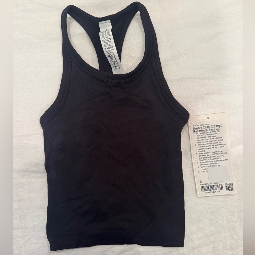 Lulu Lemon Swiftly Teach Cropped Racerback Tank 2.0, New with Tags